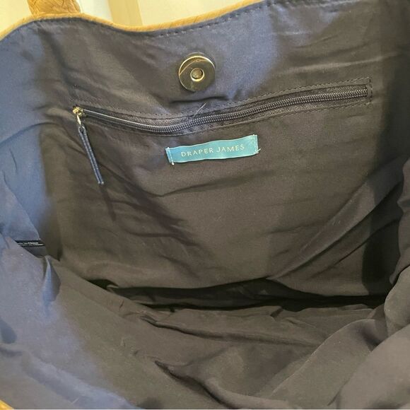 NWT Draper James straw bag with scarf Navy - Picture 4 of 4